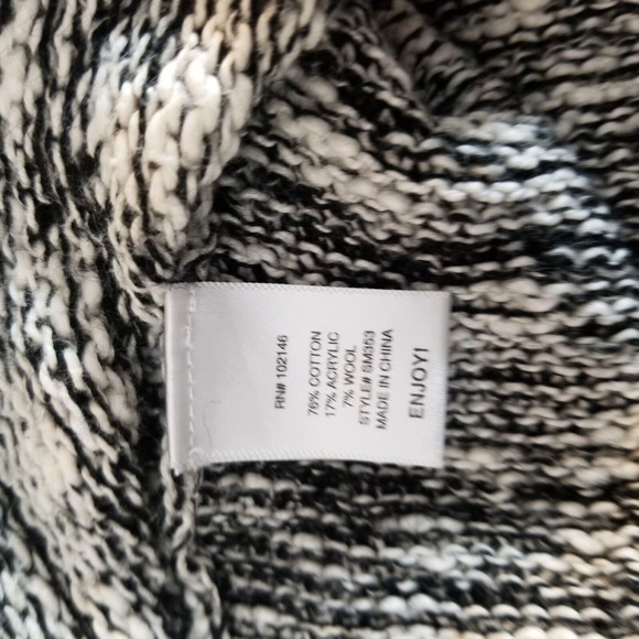 Michael Stars Cascading Shawl Open Front Cardigan Black Marled Size 1 (M/L) - Picture 7 of 12